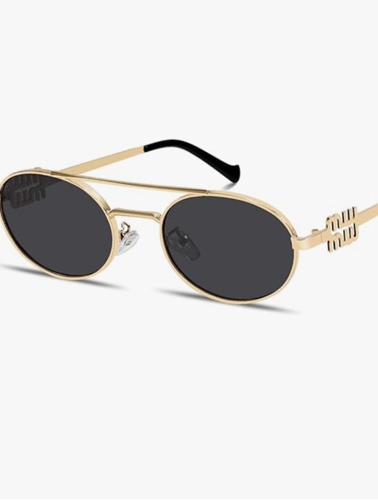 Trendy Chic Narrow Gold Sunglasses